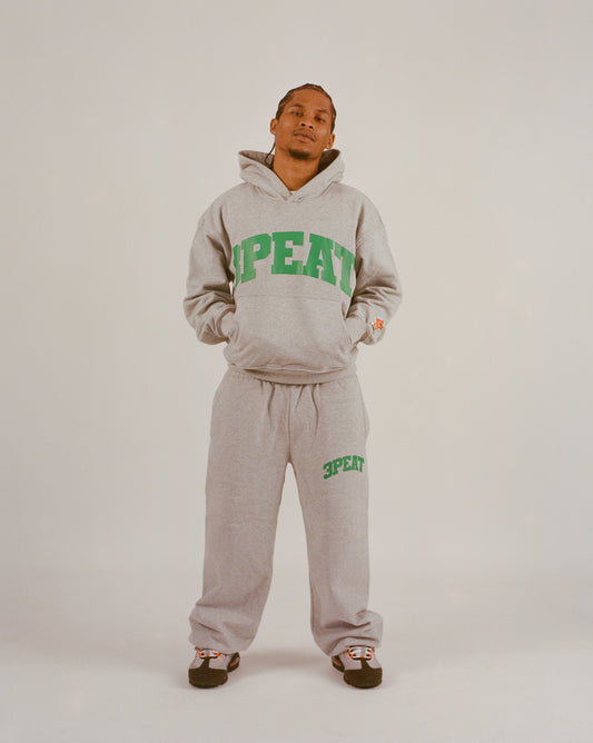GREY VARSITY SWEATPANTS