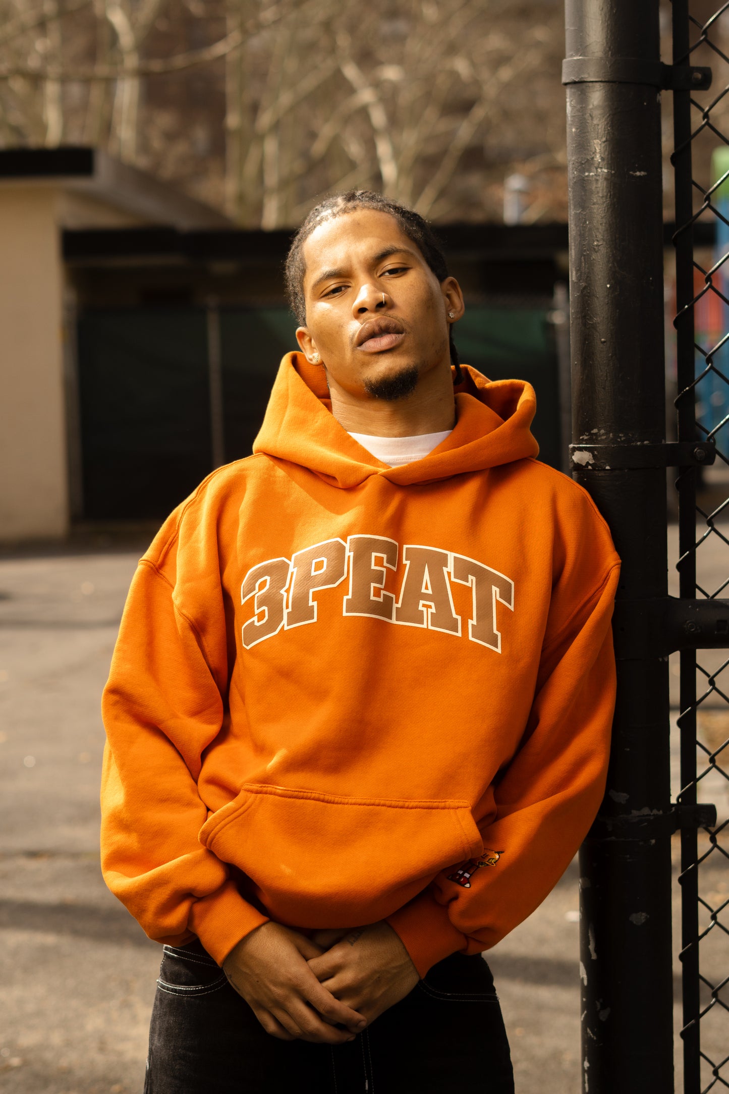 RUST ORANGE VARSITY HOODIE