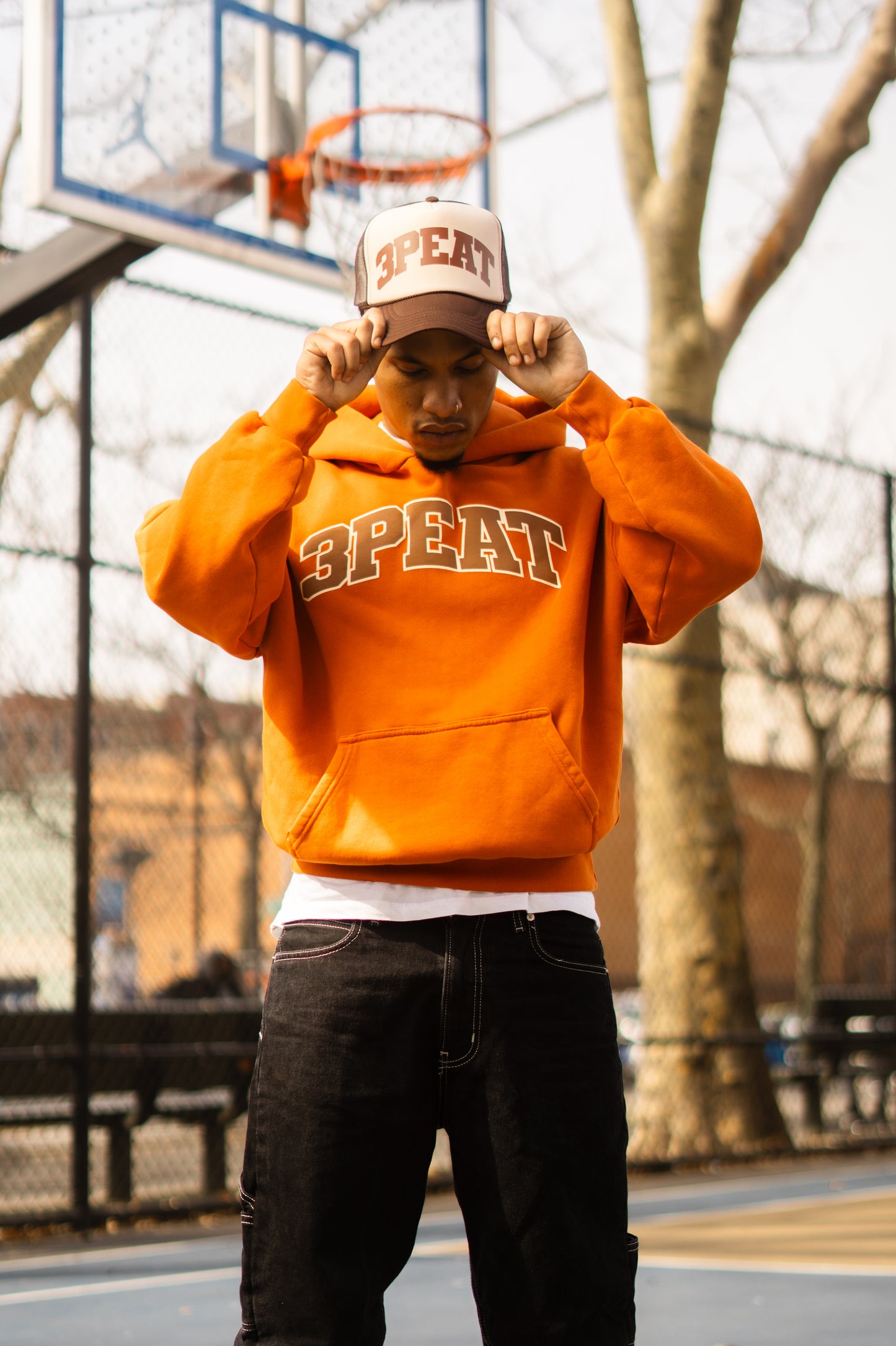 RUST ORANGE VARSITY HOODIE